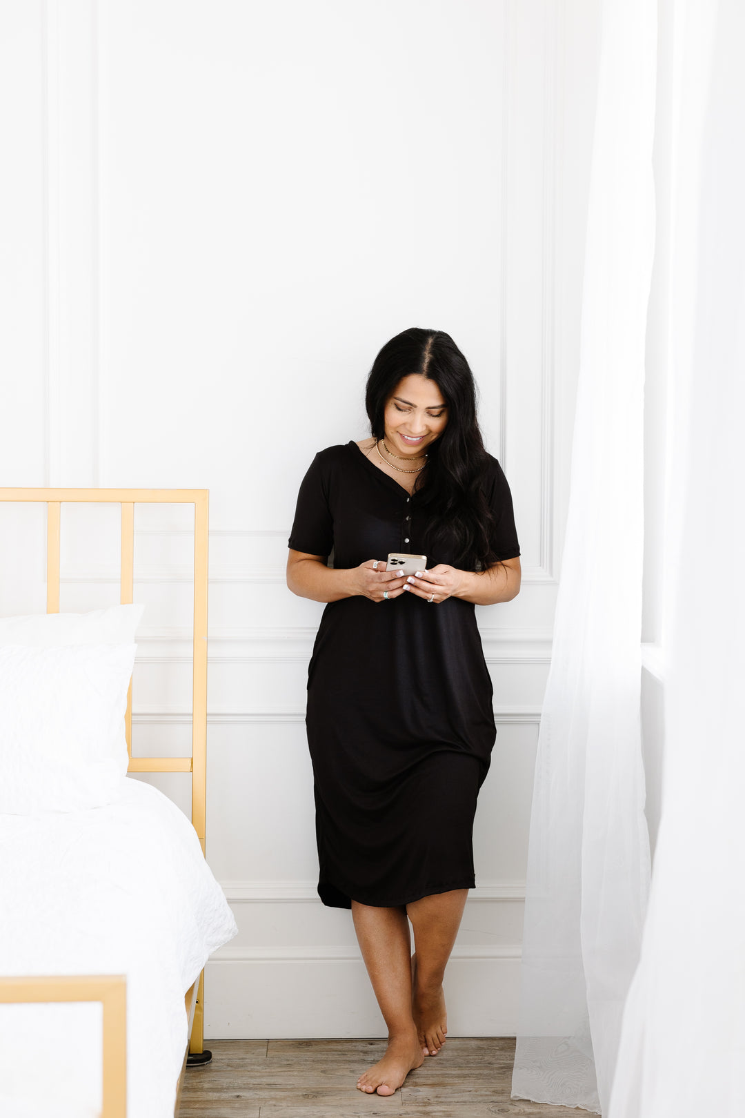 döz Sleep Dress in Black – doz sleepwear